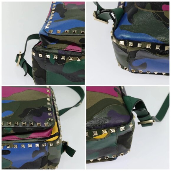 VALENTINO Studs Backpack Leather Camouflage - Picture 16 of 16